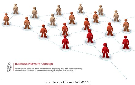 business network illustration isolated on white background