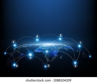 Business network money icon money transfer icon illustration