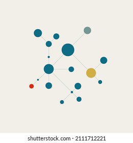 Business network and networking vector concept. Symbol of communication, design, technology. Minimal design eps10 illustration