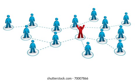 business network with one person connected to the rest