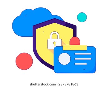 Business network security character flat vector concept operation hand drawn illustration
