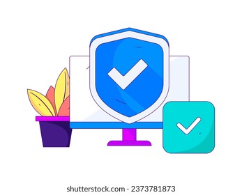 Business network security character flat vector concept operation hand drawn illustration
