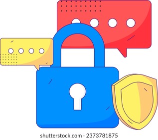 Business network security character flat vector concept operation hand drawn illustration
