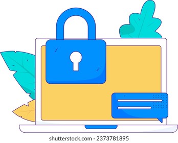 Business network security character flat vector concept operation hand drawn illustration
