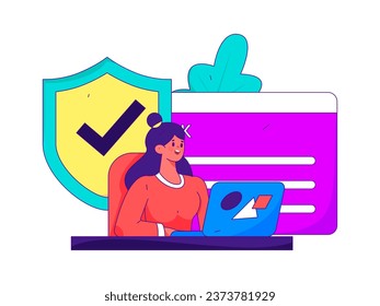 Business network security character flat vector concept operation hand drawn illustration
