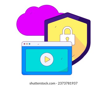 Business network security character flat vector concept operation hand drawn illustration
