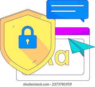 Business network security character flat vector concept operation hand drawn illustration
