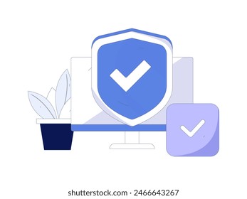 Business network security character flat vector concept operation hand drawn illustration
