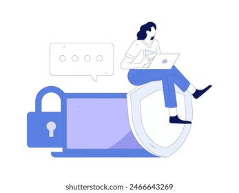 Business network security character flat vector concept operation hand drawn illustration
