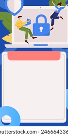 Business network security character flat vector concept operation hand drawn illustration
