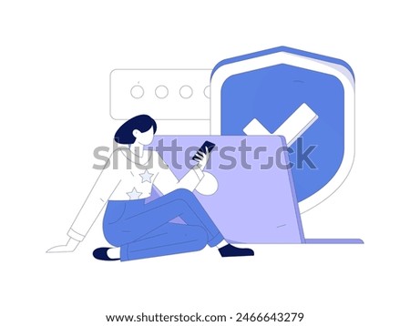 Business network security character flat vector concept operation hand drawn illustration
