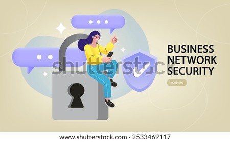 Business network security. data protection privacy. Businessman secure data management and protect data from hacker attacks and padlock icon to internet. Smartphone with protection shield and padlock.
