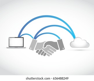 business network technology handshake concept illustration design graphic