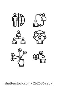 Business and Network technology line icon stock illustration