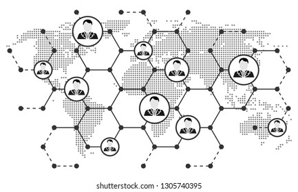 Business and Network - vector