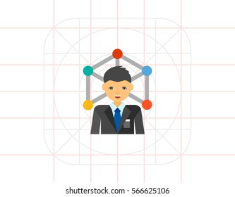 Business network vector icon