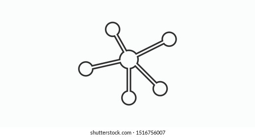 Business Network vector icon. Connection icon mark vector illustration.Hub network connection. Social network single icon.