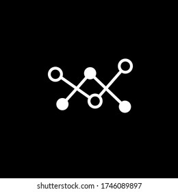 Icono de vector de red empresarial en estilo de línea en negro