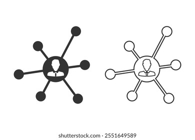 Business Network vector icon set on white