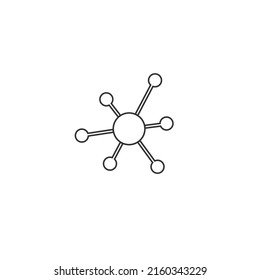Business Network vector line icon on white flat sign