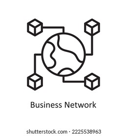 Business Network Vector Outline Icon Design illustration. Business and Finance Symbol on White background EPS 10 File