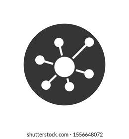 Business Network vector white icon on gray