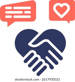 Business Networking Icon Glyph Color Vector Illustration
