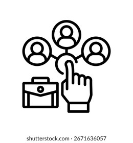 Business Networking Icon Line Vector Illustration
