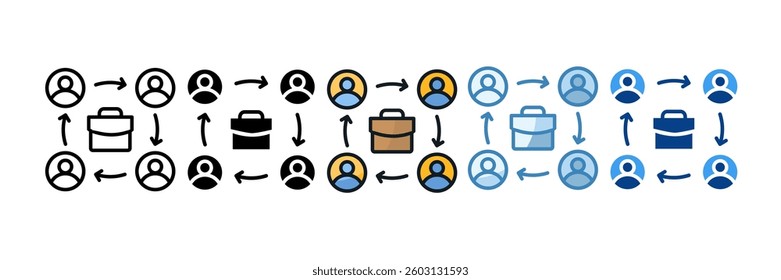 Business Networking Icon Set Multiple Style Collection