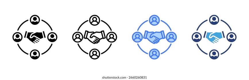 Business Networking icon sheet multiple style collection