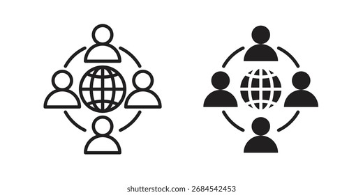 Business networking icons simple vector set. logo sign symbol set