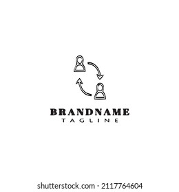 business networking logo cartoon design template icon black modern isolated illustration