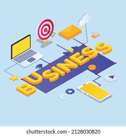 Business networking success isometric 3d vector concept for banner, website, illustration, landing page, flyer, etc.