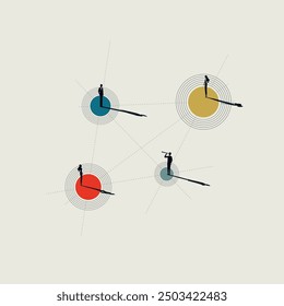 Business networking vector concept. Symbol of connection, relationship, partnership and communication. Minimal design eps10 illustration