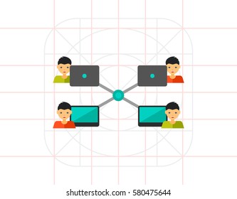 Business networking vector icon