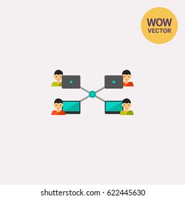 Business networking vector icon