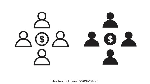 Business networking vector icon in solid and outline style