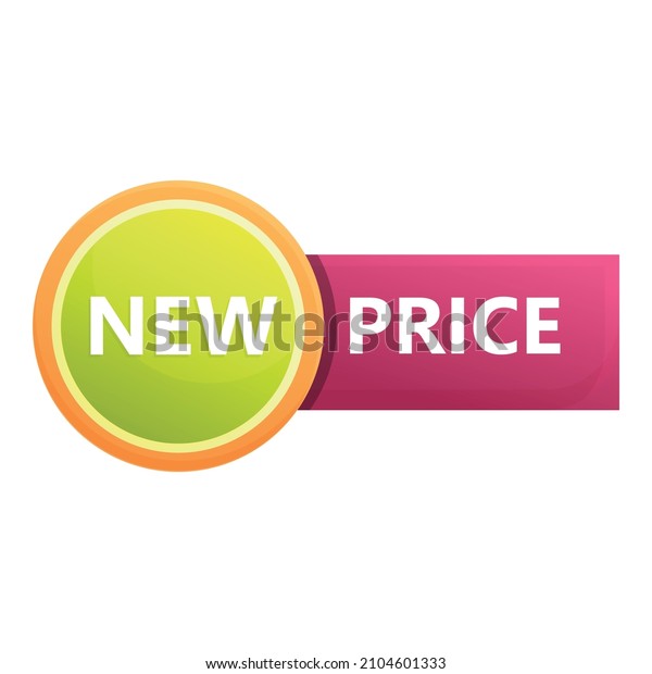 Business new price icon cartoon vector. Label tag.\
Sale offer