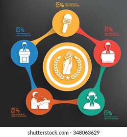 Business and News concept info graphic design on clean vector