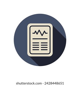 Business news flat style vector icon white coloured on blue circle