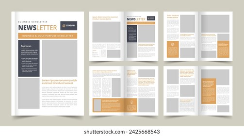 Business Newsletter Design, A4 Newsletter template, Annual Report Design