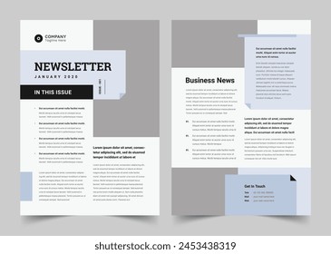 Business Newsletter Design, A4 Newsletter template, Annual Report Design