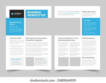 Business Newsletter Design, A4 Newsletter template, Annual Report Design