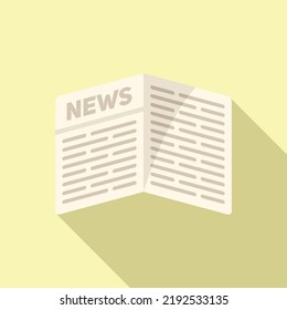 Business newspaper icon flat vector. News paper. Web page