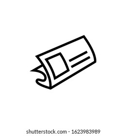Business newspaper icon vector, information icon in outline, lineart style on white background
