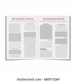 Business newspaper. Newspaper template isolated on white background. Vector