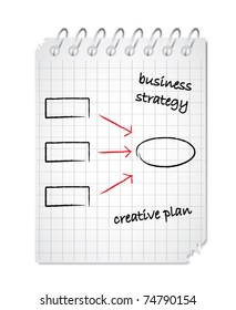 Business note book with empty graph