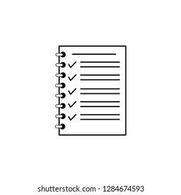 Business note outline vector icon