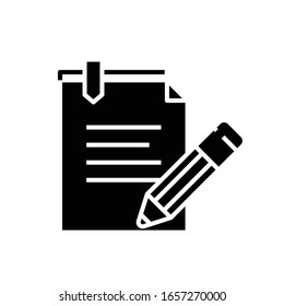 Business notes black icon, concept illustration, vector flat symbol, glyph sign.