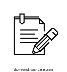 Geschäftsnoten-Zeilensymbol, Concept-Zeichen, Umriss-Vektorillustration, Linearsymbol.